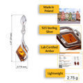 Sterling Silver and Baltic Honey Amber Earrings "Elena"