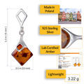 Sterling Silver and Baltic Honey Amber Earrings "Simone"