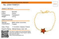 Gold Plated Sterling Silver and Cherry Star Baltic Amber Bracelet, Amber Jewelry Collection