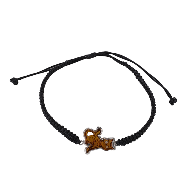 Handsome Cat Love Heart Open Bangle Bracelet Copper Black Plated Inlaid  with Colorful Gemstones - gnoceoutlet.com
