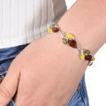 Sterling Silver Multi-Colored Baltic Amber Bracelet "April", Amber Jewelry Collection