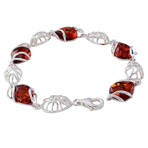 Sterling Silver and Baltic Honey Amber Bracelet " Airya"