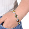 Sterling Silver Multicolored  Baltic Round Amber Bracelet