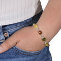 Sterling Silver Multicolored Baltic Amber Bracelet "Ivana", Amber Jewelry Collection