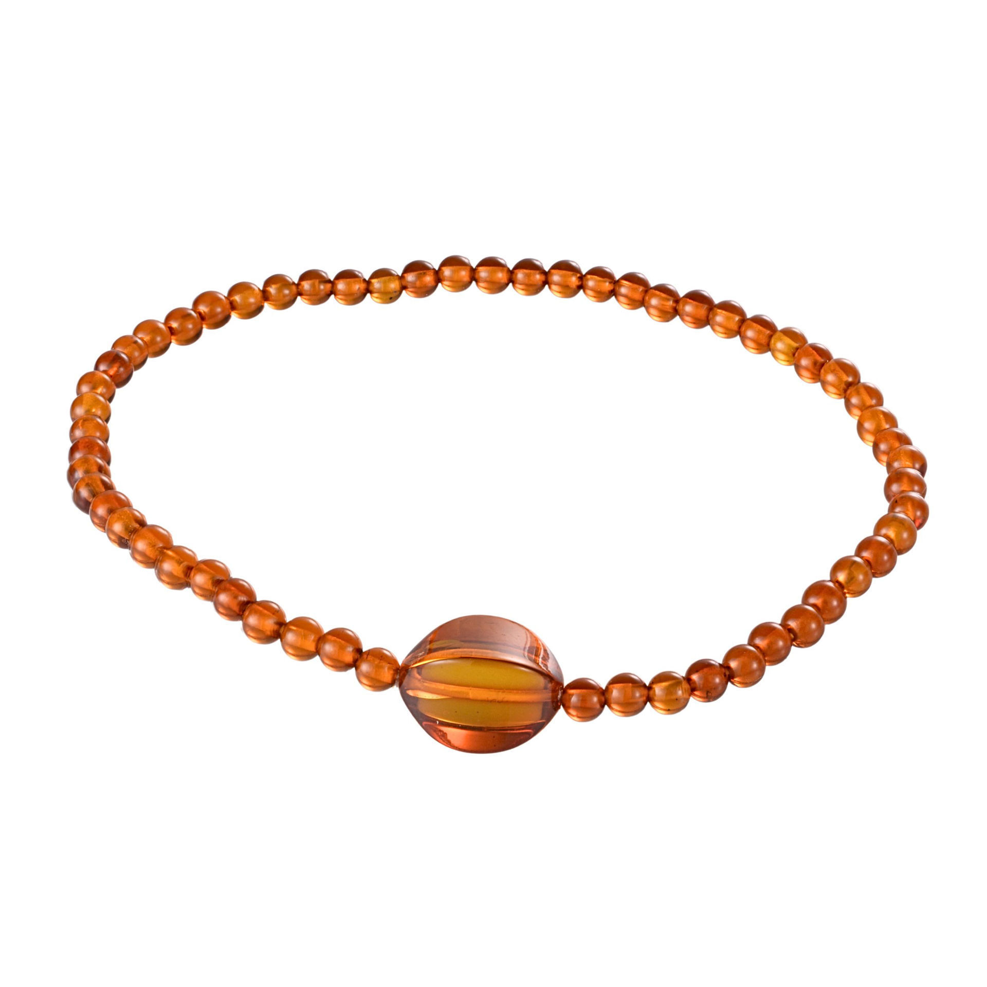 Amber Healing Necklace Made of Four Color Baroque Amber Beads.