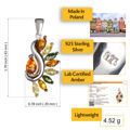 Sterling Silver and Baltic Amber Pendant "Mackenzie"