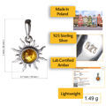 Sterling Silver and Baltic Amber Sun Pendant