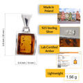 Sterling Silver and Baltic Amber Pendant "Lottie"