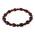 Round and Olive Baltic Cherry Amber Bracelet For Men