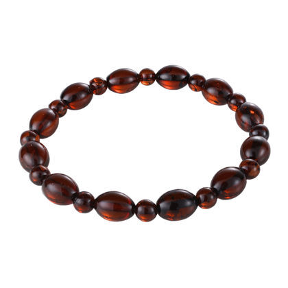 Round and Olive Cherry Baltic  Amber Bracelet For Men, Amber Jewelry Collection