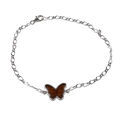 Sterling Silver Honey Baltic Amber Butterfly Bracelet