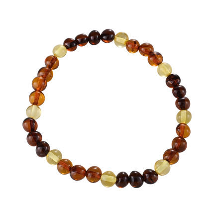 Baltic  Multicolored Round Amber Bracelet For Adults