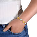 Amber Jewelry for Women - Gold Plated Sterling Silver and Baltic Butterscotch Amber and Turquoise Bracelet