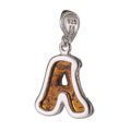 Sterling Silver and Baltic Amber A Initial Pendant Necklace