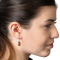 Sterling Silver and Baltic Honey Amber Earrings "Eleanor" - GIA Certified