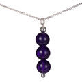 Amethyst Jewelry - Amethyst Necklaces for Women - Amethyst Beads (natural) Necklace Pendant, Includes Italian Sterling Silver Chain. Handmade in the USA