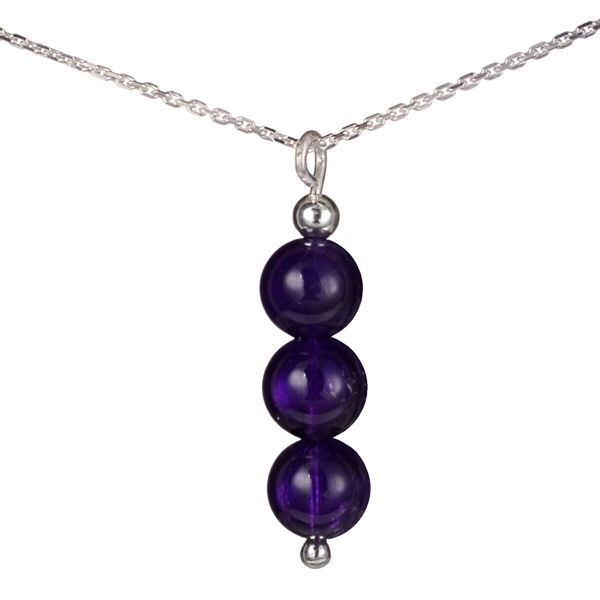 Amethyst Jewelry - Amethyst Necklaces for Women - Amethyst Beads (natural) Necklace Pendant, Includes Italian Sterling Silver Chain. Handmade in the USA