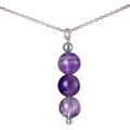Amethyst Jewelry - Banded Amethyst Necklaces for Women - Amethyst Beads (natural) Necklace Pendant, Includes Italian Sterling Silver Chain. Handmade in the USA