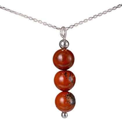 Jasper Jewelry - Red Jasper Necklaces for Women - Red Jasper Beads(natural) Necklace Pendant, Includes Italian Sterling Silver Chain. Handmade in the USA