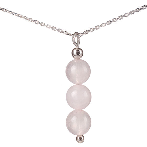 Rose Quartz Jewelry - Rose Quartz Necklaces for Women - Rose Quartz Beads(natural) Necklace Pendant, Includes Italian Sterling Silver Chain. Handmade in the USA