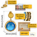 Gold Plated 925 Sterling Silver Butterscotch and Blue Baltic Amber Earrings