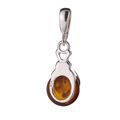 Sterling Silver and Baltic Honey Amber Ladybug Pendant