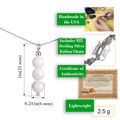 Howlite Jewelry - Howlite Necklaces for Women - Howlite Beads (natural) Necklace Pendant, Includes 925 Sterling Silver Chain. Handmade in the USA