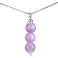 Lepidolite Jewelry - Lepidolite Necklaces for Women - Lepidolite Beads (natural) Necklace Pendant, Includes Italian Sterling Silver Chain. Handmade in the USA