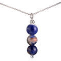 Sodalite Jewelry - Sodalite Necklaces for Women - Sodalite Beads (natural) Necklace Pendant, Includes Italian Sterling Silver Chain. Handmade in the USA