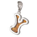 Sterling Silver and Baltic Amber Y  Initial Pendant Necklace