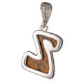 Sterling Silver and Baltic Amber Z Initial Pendant Necklace