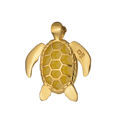 Gold Plated 925 Sterling Silver Baltic Butterscotch Amber Turtle Pendant