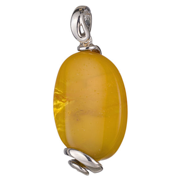 Sterling Silver and Baltic Hand Made Butterscotch Amber Pendant