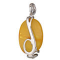 Sterling Silver and Baltic Hand Made Butterscotch Amber Pendant