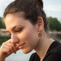 Red Baltic Amber Earrings - Amber Jewelry for women