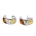 amber hoop earrings details