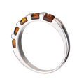 Sterling Silver and Baltic Honey  Amber Half Eternity Ring