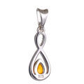 Sterling Silver and Baltic Honey Amber Infinity Pendant
