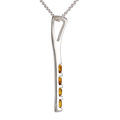 Sterling Silver and Baltic Honey Amber Contemporary Pendant