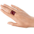 Image of Elegant Ring with Baltic Honey Amber and 18K Gold Plated Sterling Silver  on Model's Hand