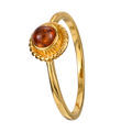 Image of Amber and Gold Ring Featuring Baltic Honey Amber in 18K Gold Plated Sterling Silver