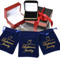 Elegant amber jewelry displayed in luxurious blue velvet packaging, showcasing its beauty and sophistication