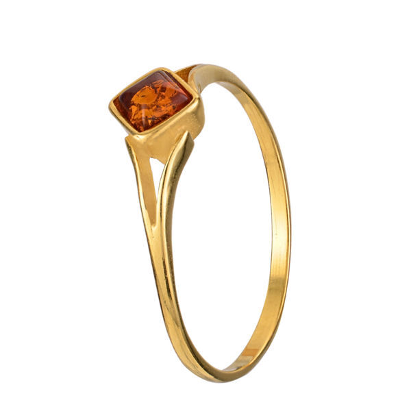 amber and gold ring