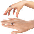 amber gemstone ring on model