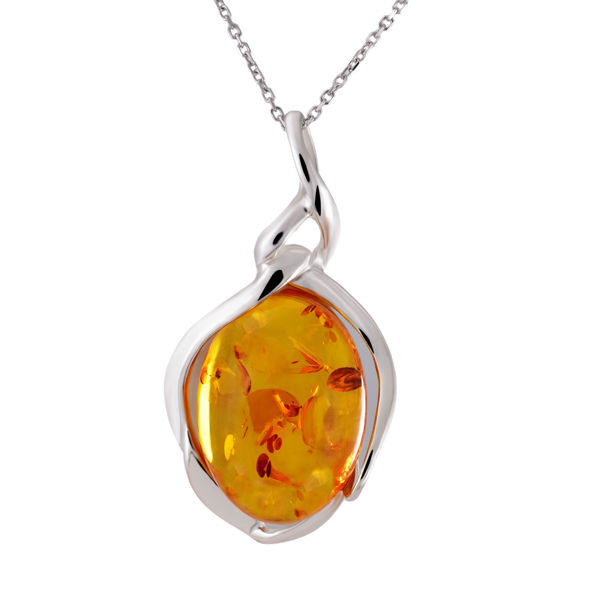 amber sterling silver pendant main