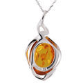 amber sterling silver pendant 925 stamp