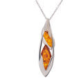 natural amber pendant in 925 silver 