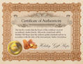 Image of Certificate of Authenticity from HolidayGiftShops