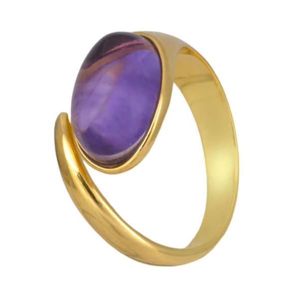 spoon ring amethyst gold ring for women