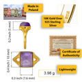 rectangular amethyst ring in gold details